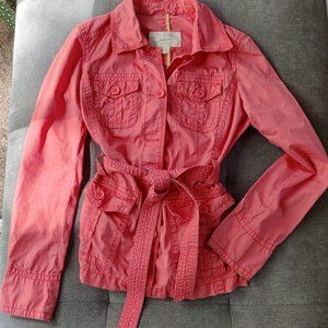J. Crew Size XS preppy twill Chino jacket, Coral utility jacket vibes